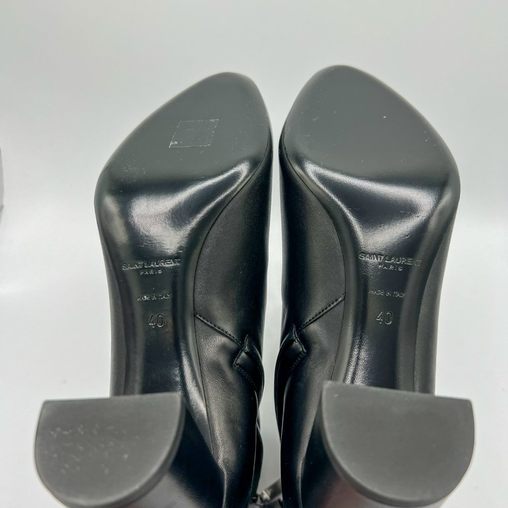 Saint Laurent YSL Lou Leather Ankle Boots Sz 40, Retail $1,190 New Without Box - Picture 9 of 13